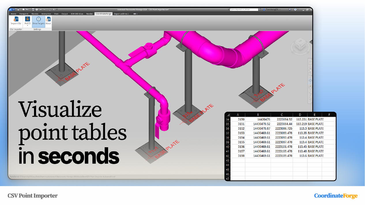 Visualize point tables in seconds inside Navisworks